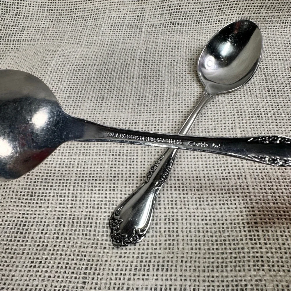 Oneida Wm A Rogers Mansfield Deluxe Stainless Tablespoons Lot of 2Flatware